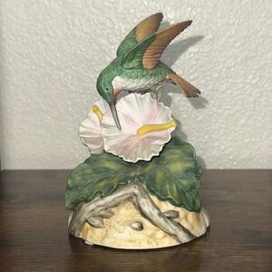Schmid Gift World of Gotham Hummingbird Hibiscus Rotating‎ Music Box Japan